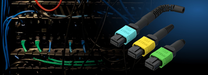  Fiber Optic Connectors in a Data Rack