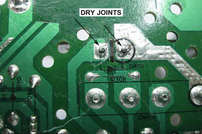 Dry Solder Joints on PCB